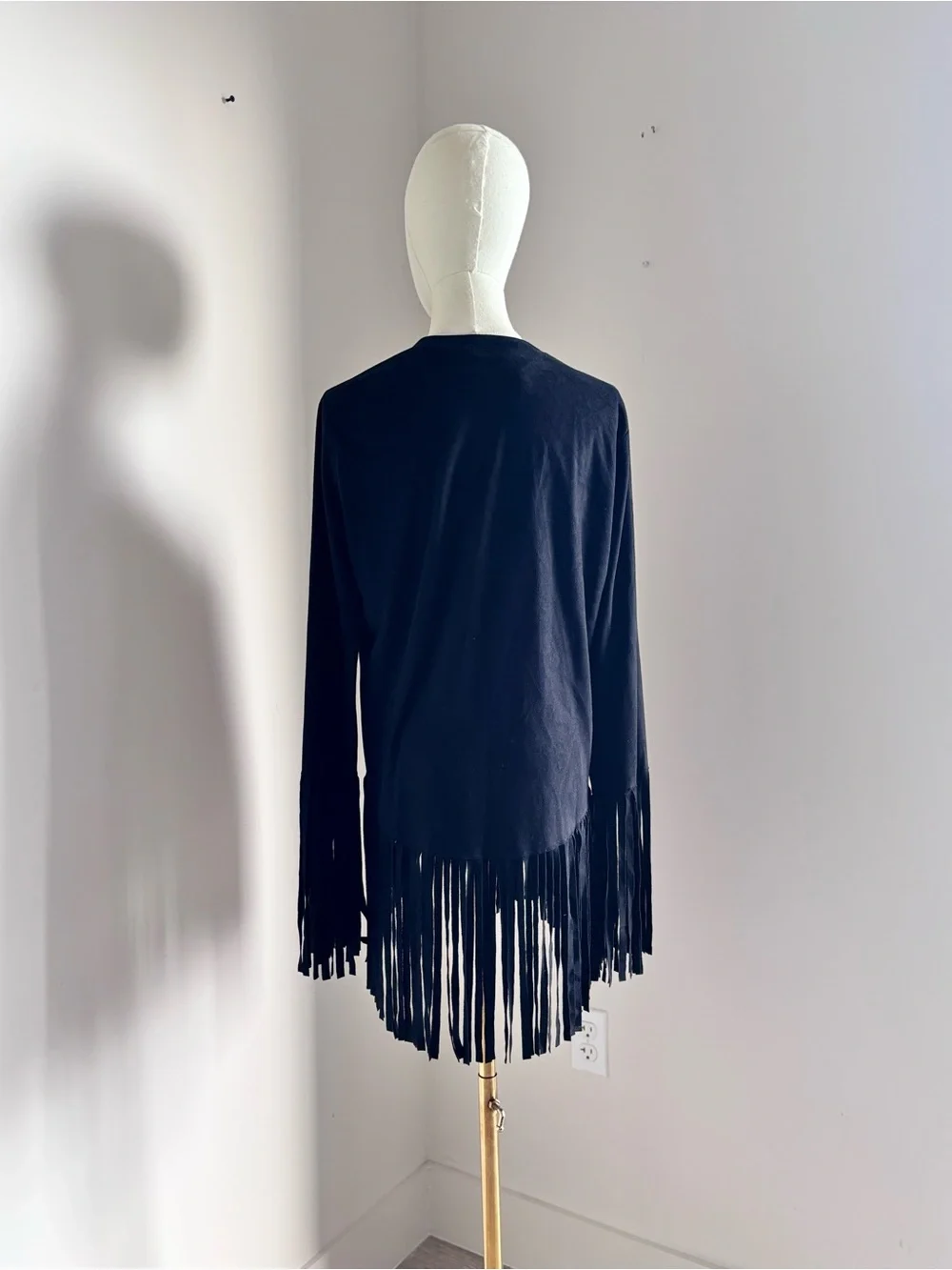 Zara Black Fringe Open Cardigan